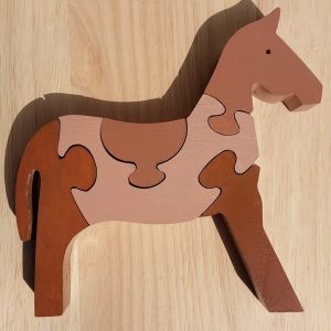 Tokyodo Wooden Horse Shaped Jigsaw Puzzle – Eco-Friendly, Handcrafted Brain Teaser for Kids & Adults