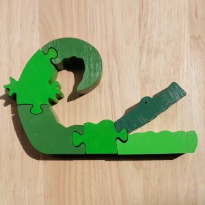 Tokyodo Wooden Crocodile Shaped Jigsaw Puzzle – Eco-Friendly, Handcrafted Animal Puzzle for Kids & Adults
