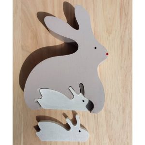 Tokyodo Wooden Rabbit Shaped Jigsaw Puzzle – Eco-Friendly, Handcrafted Animal Puzzle for Kids & Adults