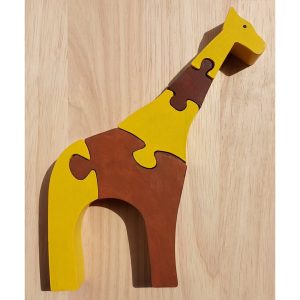 Tokyodo Wooden Giraffe Shaped Jigsaw Puzzle – Eco-Friendly, Handcrafted Animal Puzzle for Kids & Adults